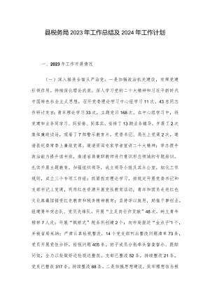 县税务局2023年工作总结及2024年工作计划.docx