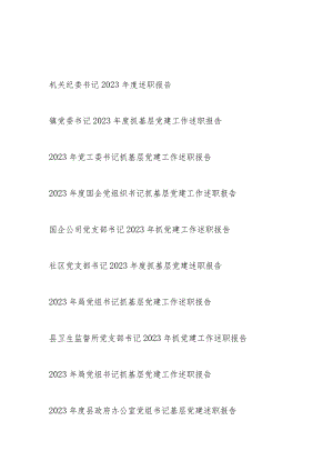 党委党组织党支部书记2023-2024年度个人述职报告抓基层党建工作述职报告8篇.docx