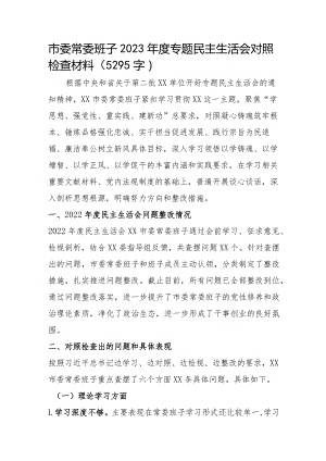 （班子）市委常委班子2023年度主题教育专题民主生活会对照检查材料.docx