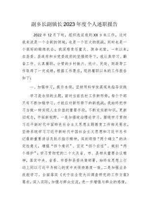 副乡长副镇长2023年度个人述职报告.docx