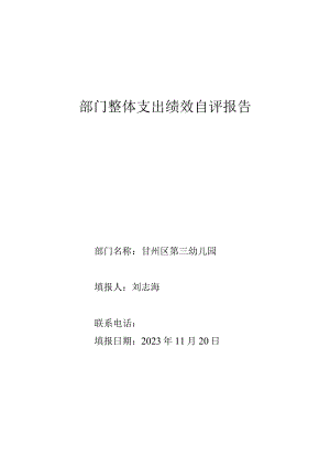 部门整体支出绩效自评报告.docx