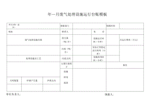 ____年____月废气处理设施运行台账模板.docx