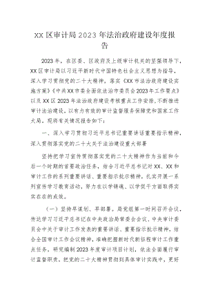 审计局2023年法治政府建设年度报告范文.docx