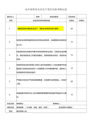 安全协管员安全生产责任目标考核记录.docx