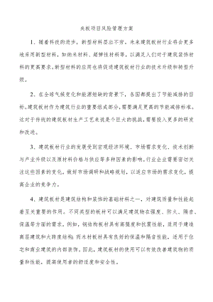 夹板项目风险管理方案.docx