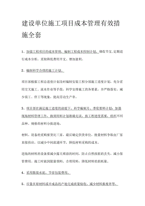 建设单位施工项目成本管理 有效措施全套.docx