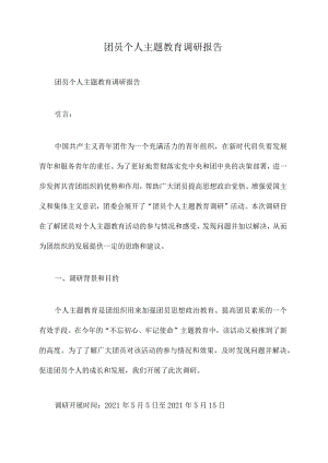 团员个人主题教育调研报告.docx