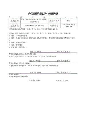 主合同履约情况分析记录-台州机场（5月）.docx