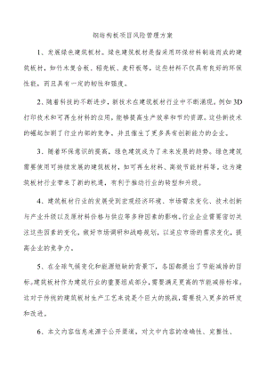 钢结构板项目风险管理方案.docx