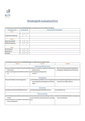 2024剑桥雅思讲义Speaking_Self-Evaluation_Form.docx