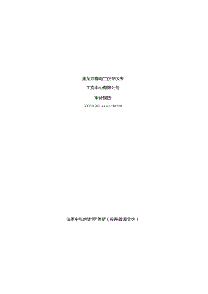 许继电气：黑龙江省电工仪器仪表工程技术研究中心有限公司审计报告.docx