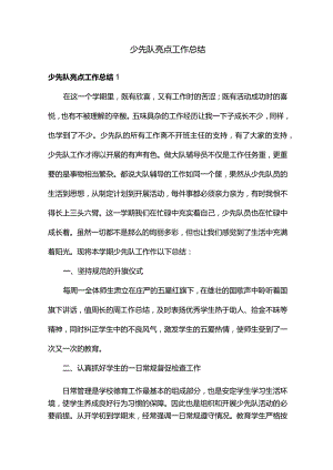 少先队亮点工作总结.docx