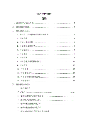 资产评估报告目录.docx