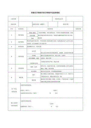 附着式升降脚手架日常维护检查表模板.docx