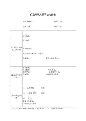 门店离职人员手续完备表.docx