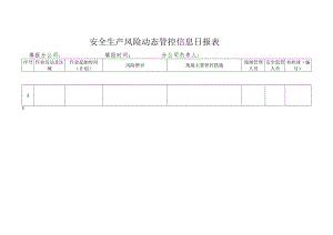 安全生产风险动态管控信息日报表.docx