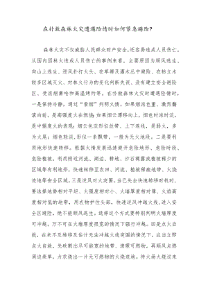 在扑救森林火灾遭遇险情时如何紧急避险？.docx