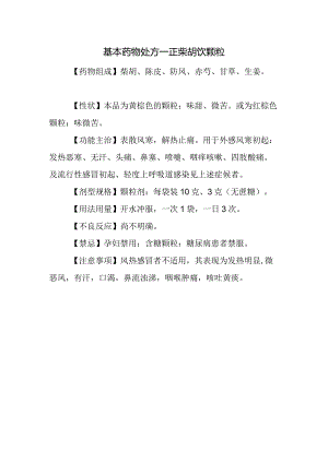 基本药物处方—正柴胡饮颗粒.docx