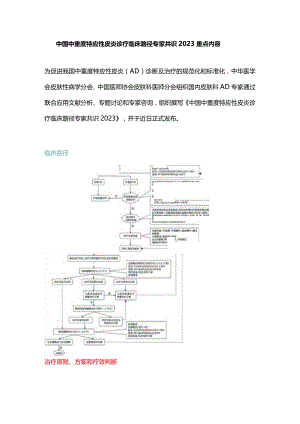 中国中重度特应性皮炎诊疗临床路径专家共识2023重点内容.docx