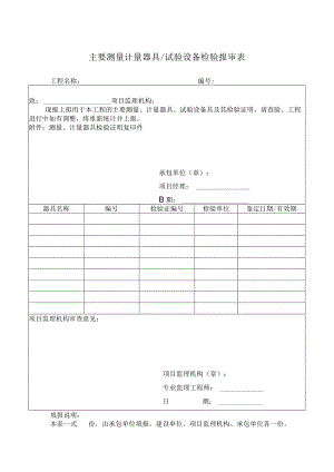 主要测量计量器具试验设备检验报审表.docx