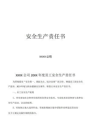 员工安全生产责任书.docx