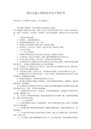 项目与泥工班组安全生产责任书.docx