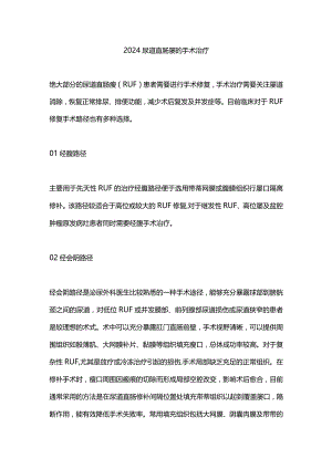 2024尿道直肠瘘的手术治疗.docx