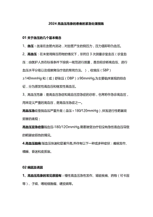 2024高血压危象的患者的紧急处理措施.docx