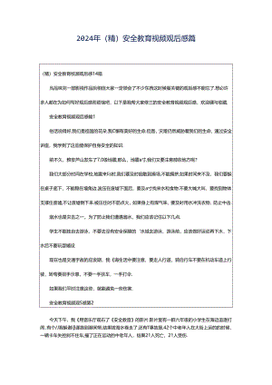 2024年（精）安全教育视频观后感篇.docx