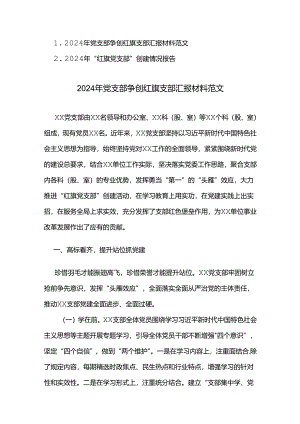 2024年“红旗党支部”创建情况报告范文2篇.docx