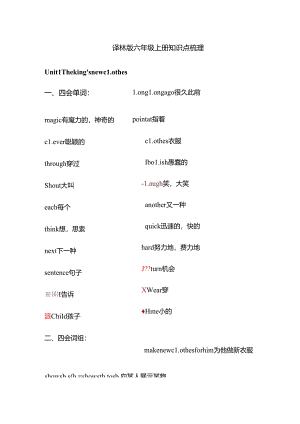 2024年译林版-六年级上册-知识点梳理.docx