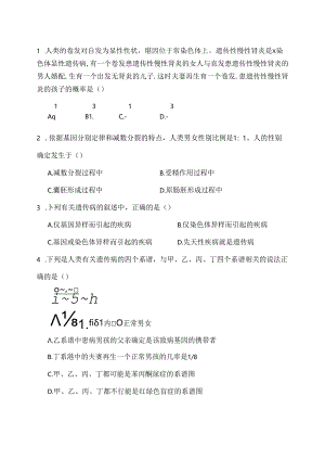 伴性遗传试题及答案.docx