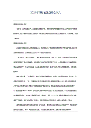 2024年精彩的元旦晚会作文.docx