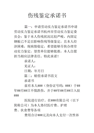 伤残鉴定承诺书.docx