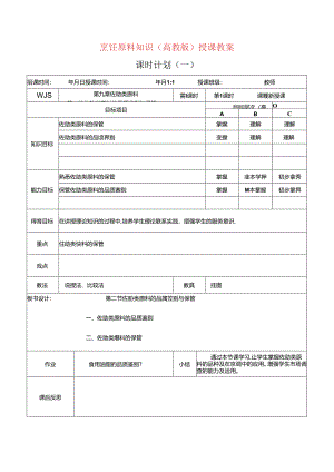 9.3佐助类原料的品质鉴别与保管 教案（表格式）-烹饪原料知识（高教版）.docx