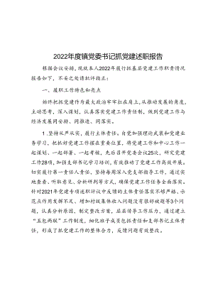 2022年度镇党委书记抓党建述职报告.docx