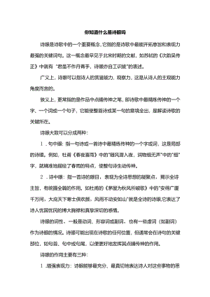 你知道什么是诗眼吗.docx