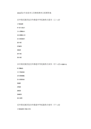 2024武汉专业技术人员继续教育公需课答案.docx