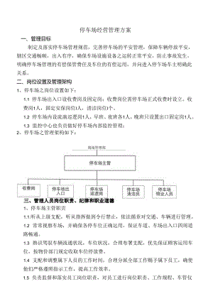 停车场经营管理方案.docx