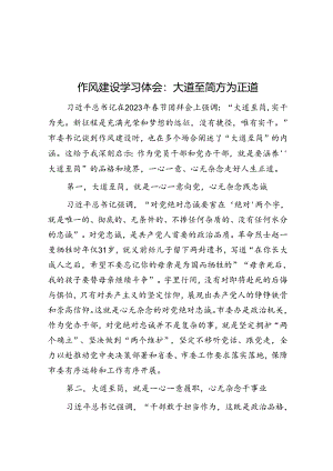 作风建设学习体会：大道至简 方为正道&党史学习教育专题民主生活会个人发言提纲(县纪委书记）.docx