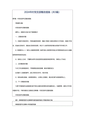 2024年村党支部整改措施（共3篇）.docx