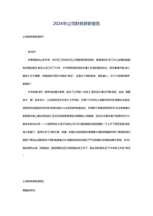 2024年公司财务辞职报告.docx