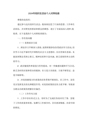 2024年组织生活会个人对照检查.docx