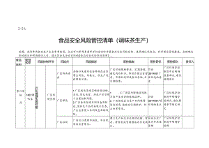 2-24：食品安全风险管控清单（调味茶生产）.docx