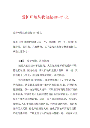 保护环境从我做起初中作文.docx