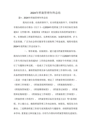 2024年档案管理年终总结.docx