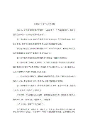 会计集中核算中心经验材料.docx