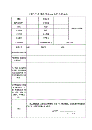 2025年校园招聘工作人员报名登记表.docx
