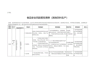 2-15：食品安全风险管控清单（其他饮料生产）.docx