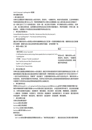 2021-2022年人教版七年级下册Unit1 教案2.docx